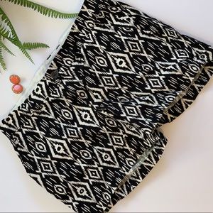 Black and White Bermuda Shorts